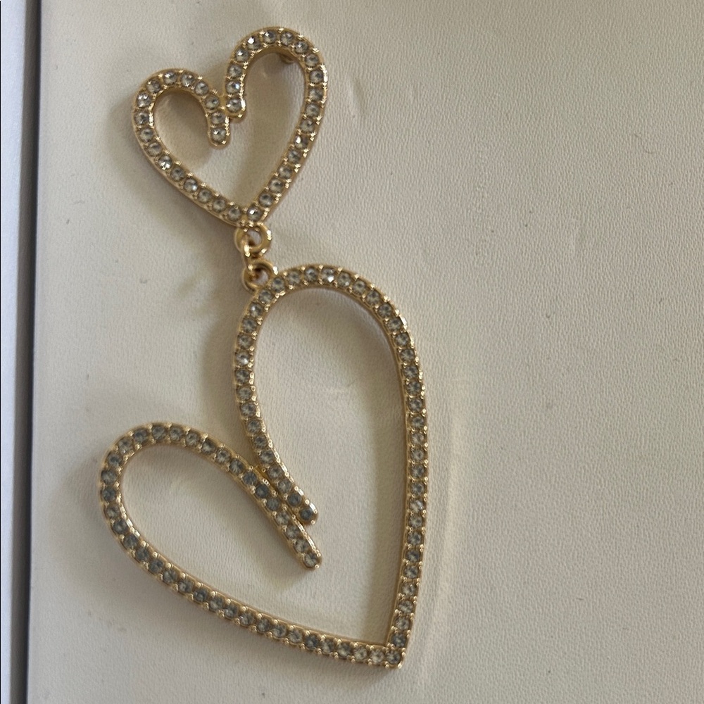 House of Harlow 1960 Gold Heart Drop Earrings - Picture 2 of 4